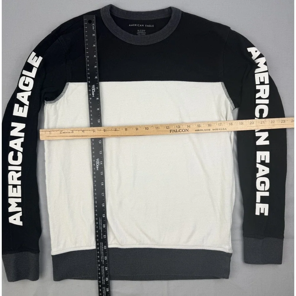 American Eagle Colorblock Sweatshirt Logo Sleeve Streetwear XS
